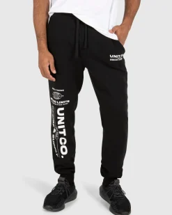Unit Clothing UNIT Mens Worldwide Track Pants BLACK Hot